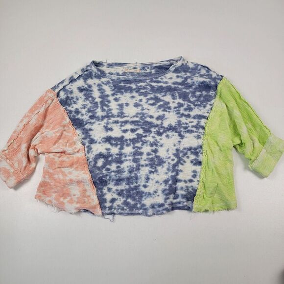 Free People We The Free Chasing The Sun Top Size Small Tie Dye Oversized Boho - Picture 3 of 12